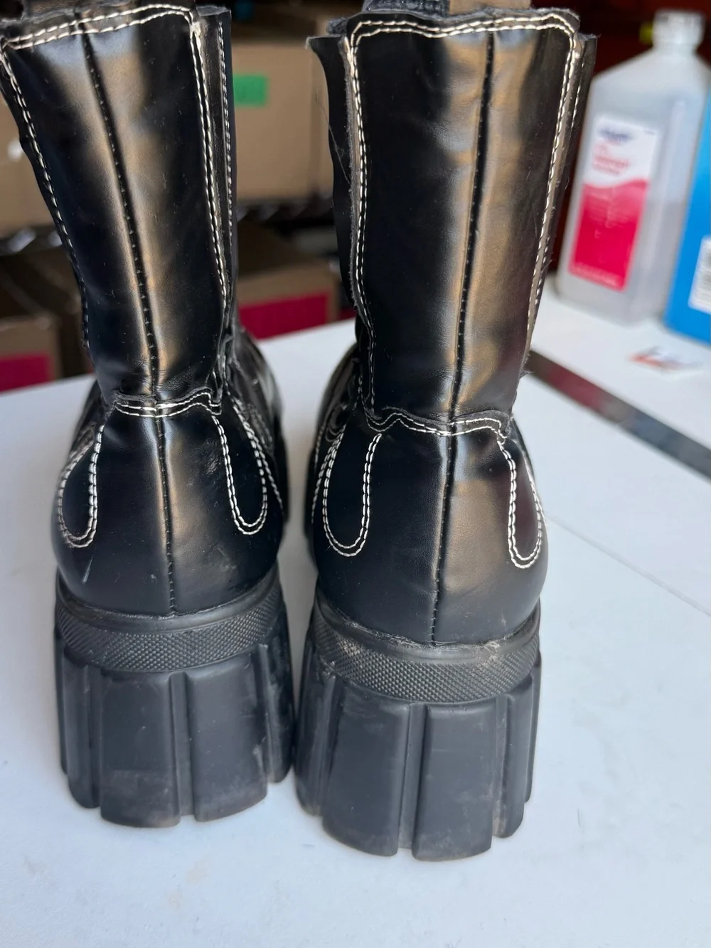 koi Black  Chunky Ankle Booties punk Gothic